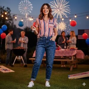 Star embroided Blue Relaxed Skinny jeans Size 2us